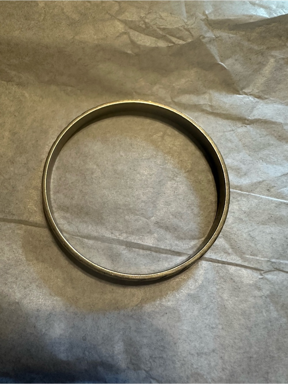 Monet Gold-Tone Textured Bangle Bracelet | Vintage Etched - Picture 2 of 3